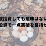 分散投資しても意味はない。集中投資で一点突破を目指せ!!
